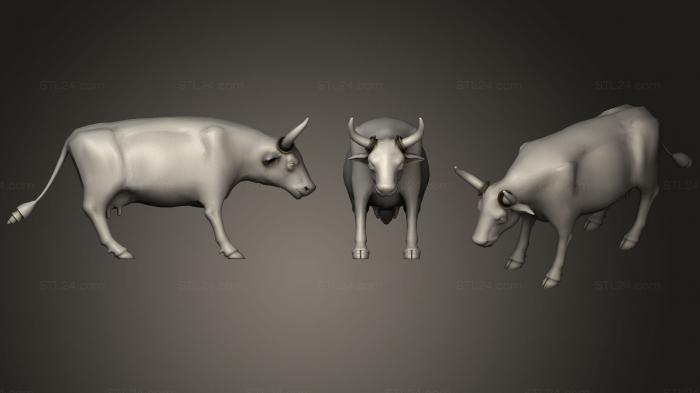 Animal figurines (Low Poly Cow, STKJ_1742) 3D models for cnc